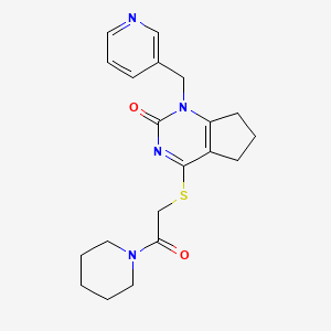 4-((2-oxo-2-(piperidin-1-yl)ethyl)thio)-1-(pyridin-3-ylmethyl)-6,7-dihydro-1H-cyclopenta[d]pyrimidin-2(5H)-one
