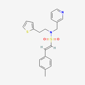 (E)-N-(pyridin-3-ylmethyl)-N-(2-(thiophen-2-yl)ethyl)-2-(p-tolyl)ethenesulfonamide