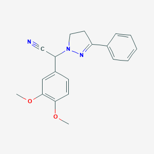 molecular formula C19H19N3O2 B258135 (3,4-dimethoxyphenyl)(3-phenyl-4,5-dihydro-1H-pyrazol-1-yl)acetonitrile 