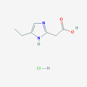 molecular formula C7H11ClN2O2 B2581351 2-(5-乙基-1H-咪唑-2-基)乙酸盐酸盐 CAS No. 1955531-96-0
