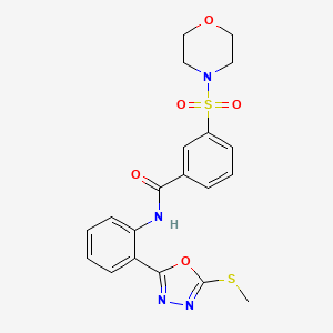 molecular formula C20H20N4O5S2 B2581364 N-(2-(5-(methylthio)-1,3,4-oxadiazol-2-yl)phenyl)-3-(morpholinosulfonyl)benzamide CAS No. 890594-92-0