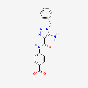 molecular formula C18H17N5O3 B2581366 Methyl 4-[(5-amino-1-benzyltriazole-4-carbonyl)amino]benzoate CAS No. 899749-96-3