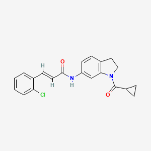 molecular formula C21H19ClN2O2 B2581367 (E)-3-(2-chlorophenyl)-N-(1-(cyclopropanecarbonyl)indolin-6-yl)acrylamide CAS No. 1251711-20-2