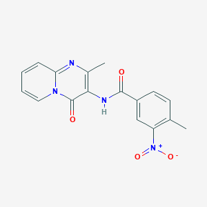 molecular formula C17H14N4O4 B2581369 4-methyl-N-(2-methyl-4-oxo-4H-pyrido[1,2-a]pyrimidin-3-yl)-3-nitrobenzamide CAS No. 946335-57-5