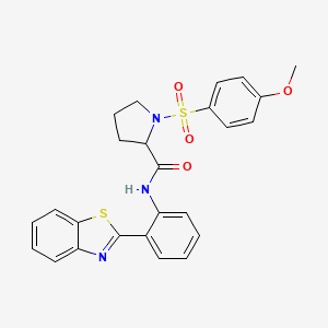 molecular formula C25H23N3O4S2 B2581372 N-(2-(benzo[d]thiazol-2-yl)phenyl)-1-((4-methoxyphenyl)sulfonyl)pyrrolidine-2-carboxamide CAS No. 1049957-97-2
