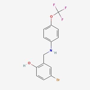 molecular formula C14H11BrF3NO2 B2581379 4-溴-2-{[4-(三氟甲氧基)苯胺基]甲基}苯酚 CAS No. 868256-51-3