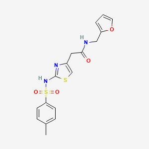 N-(furan-2-ylmethyl)-2-(2-(4-methylphenylsulfonamido)thiazol-4-yl)acetamide