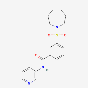 molecular formula C18H21N3O3S B2581384 3-(azepan-1-ylsulfonyl)-N-(pyridin-3-yl)benzamide CAS No. 890594-25-9