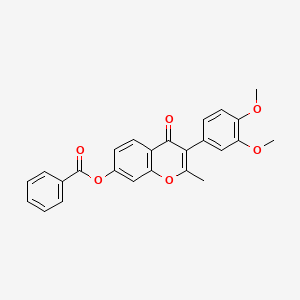 molecular formula C25H20O6 B2581393 3-(3,4-dimethoxyphenyl)-2-methyl-4-oxo-4H-chromen-7-yl benzoate CAS No. 610752-69-7