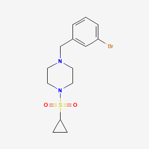 molecular formula C14H19BrN2O2S B2581394 1-[(3-Bromophenyl)methyl]-4-cyclopropylsulfonylpiperazine CAS No. 2415470-63-0