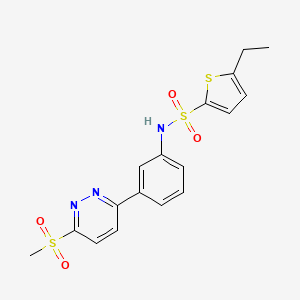molecular formula C17H17N3O4S3 B2581395 5-ethyl-N-(3-(6-(methylsulfonyl)pyridazin-3-yl)phenyl)thiophene-2-sulfonamide CAS No. 1005304-01-7