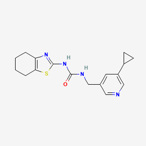 molecular formula C17H20N4OS B2581403 1-((5-Cyclopropylpyridin-3-yl)methyl)-3-(4,5,6,7-tetrahydrobenzo[d]thiazol-2-yl)urea CAS No. 2034570-79-9