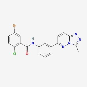 molecular formula C19H13BrClN5O B2581405 5-bromo-2-chloro-N-(3-(3-methyl-[1,2,4]triazolo[4,3-b]pyridazin-6-yl)phenyl)benzamide CAS No. 891118-74-4