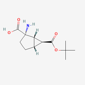 molecular formula C12H19NO4 B2581407 (1S,2S,5R,6S)-2-Amino-6-[(2-methylpropan-2-yl)oxycarbonyl]bicyclo[3.1.0]hexane-2-carboxylic acid CAS No. 2248172-47-4