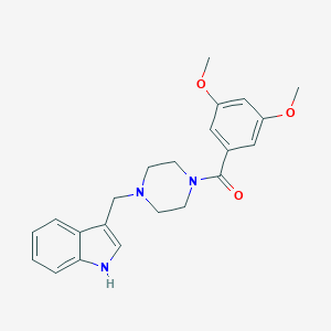 molecular formula C22H25N3O3 B258141 (3,5-Dimethoxy-phenyl)-[4-(1H-indol-3-ylmethyl)-piperazin-1-yl]-methanone 