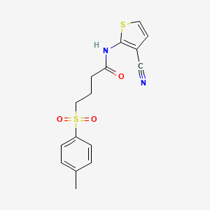 molecular formula C16H16N2O3S2 B2581414 N-(3-cyanothiophen-2-yl)-4-tosylbutanamide CAS No. 941987-17-3