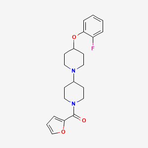 molecular formula C21H25FN2O3 B2581415 （4-(2-氟苯氧基)-[1,4'-联哌啶]-1'-基）（呋喃-2-基）甲酮 CAS No. 1706144-70-8