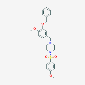 molecular formula C26H30N2O5S B258142 1-[3-(Benzyloxy)-4-methoxybenzyl]-4-[(4-methoxyphenyl)sulfonyl]piperazine 