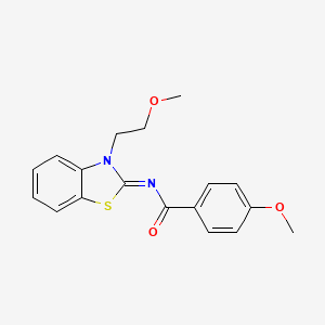 4-methoxy-N-[3-(2-methoxyethyl)-1,3-benzothiazol-2-ylidene]benzamide