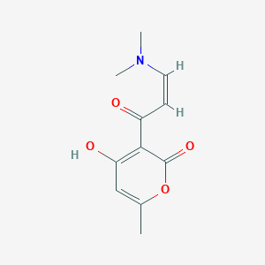 molecular formula C11H13NO4 B2581426 (Z)-3-(3-(dimethylamino)acryloyl)-4-hydroxy-6-methyl-2H-pyran-2-one CAS No. 64932-31-6