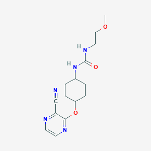 molecular formula C15H21N5O3 B2581434 1-((1r,4r)-4-((3-Cyanopyrazin-2-yl)oxy)cyclohexyl)-3-(2-methoxyethyl)urea CAS No. 2034437-90-4