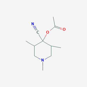 molecular formula C11H18N2O2 B258144 4-Cyano-1,3,5-trimethyl-4-piperidinyl acetate 