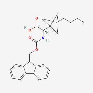 molecular formula C26H29NO4 B2581442 2-(3-Butyl-1-bicyclo[1.1.1]pentanyl)-2-(9H-fluoren-9-ylmethoxycarbonylamino)acetic acid CAS No. 2287268-32-8