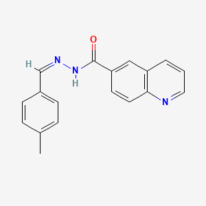 molecular formula C18H15N3O B2581449 N'-[(1Z)-(4-methylphenyl)methylidene]quinoline-6-carbohydrazide CAS No. 866018-91-9