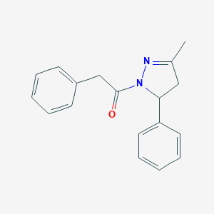 molecular formula C18H18N2O B258145 3-methyl-5-phenyl-1-(phenylacetyl)-4,5-dihydro-1H-pyrazole 