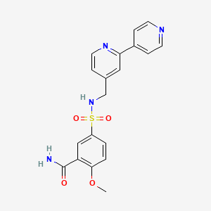 molecular formula C19H18N4O4S B2581450 5-(N-([2,4'-联吡啶]-4-基甲基)磺酰基)-2-甲氧基苯甲酰胺 CAS No. 2034306-36-8