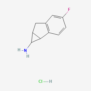 molecular formula C10H11ClFN B2581454 4-fluoro-1H,1aH,6H,6aH-cyclopropa[a]inden-1-amine hydrochloride CAS No. 1989671-29-5