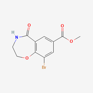 molecular formula C11H10BrNO4 B2581455 9-溴-5-氧代-2,3,4,5-四氢-1,4-苯并恶二氮杂卓-7-甲酸甲酯 CAS No. 2219419-13-1