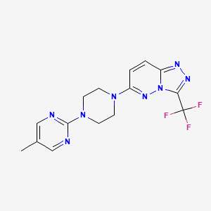molecular formula C15H15F3N8 B2581458 6-[4-(5-Methylpyrimidin-2-yl)piperazin-1-yl]-3-(trifluoromethyl)-[1,2,4]triazolo[4,3-b]pyridazine CAS No. 2380086-55-3