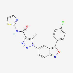 molecular formula C20H13ClN6O2S B2581459 1-(3-(4-chlorophenyl)benzo[c]isoxazol-5-yl)-5-methyl-N-(thiazol-2-yl)-1H-1,2,3-triazole-4-carboxamide CAS No. 951897-61-3