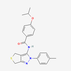 molecular formula C22H23N3O2S B2581468 4-isopropoxy-N-(2-(p-tolyl)-4,6-dihydro-2H-thieno[3,4-c]pyrazol-3-yl)benzamide CAS No. 476458-71-6