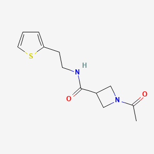 molecular formula C12H16N2O2S B2581471 1-乙酰基-N-(2-(噻吩-2-基)乙基)氮杂环丁烷-3-甲酰胺 CAS No. 1396758-48-7