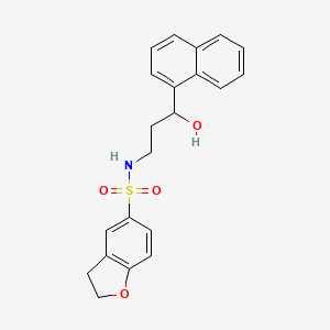 molecular formula C21H21NO4S B2581473 N-(3-hydroxy-3-(naphthalen-1-yl)propyl)-2,3-dihydrobenzofuran-5-sulfonamide CAS No. 1448122-91-5