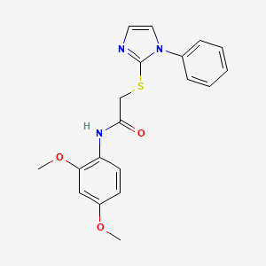 molecular formula C19H19N3O3S B2581474 N-(2,4-二甲氧基苯基)-2-(1-苯基咪唑-2-基)硫代乙酰胺 CAS No. 688335-34-4