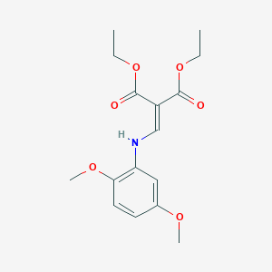 molecular formula C16H21NO6 B2581476 Diethyl 2-[(2,5-dimethoxyanilino)methylene]malonate CAS No. 26833-01-2