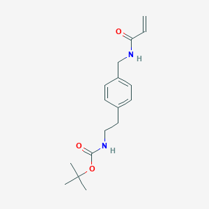 molecular formula C17H24N2O3 B2581477 Tert-butyl N-[2-[4-[(prop-2-enoylamino)methyl]phenyl]ethyl]carbamate CAS No. 2411260-08-5