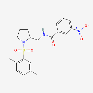 molecular formula C20H23N3O5S B2581483 N-((1-((2,5-diméthylphényl)sulfonyl)pyrrolidin-2-yl)méthyl)-3-nitrobenzamide CAS No. 896285-50-0