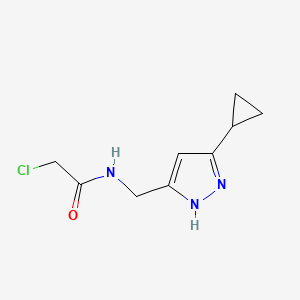 2-Chloro-N-[(3-cyclopropyl-1H-pyrazol-5-yl)methyl]acetamide