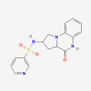 molecular formula C16H16N4O3S B2581495 N-(4-氧代-1,2,3,3a,4,5-六氢吡咯并[1,2-a]喹喔啉-2-基)吡啶-3-磺酰胺 CAS No. 2034201-10-8