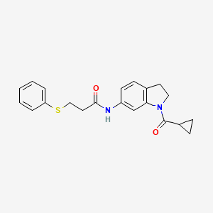 N-(1-(cyclopropanecarbonyl)indolin-6-yl)-3-(phenylthio)propanamide