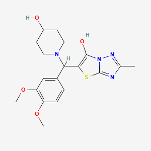 molecular formula C19H24N4O4S B2581500 5-((3,4-Dimethoxyphenyl)(4-hydroxypiperidin-1-yl)methyl)-2-methylthiazolo[3,2-b][1,2,4]triazol-6-ol CAS No. 851809-84-2