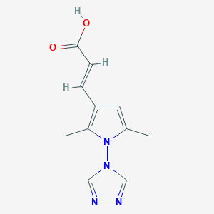 molecular formula C11H12N4O2 B2581505 (E)-3-[2,5-dimethyl-1-(1,2,4-triazol-4-yl)pyrrol-3-yl]prop-2-enoic acid CAS No. 478077-83-7