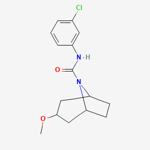 molecular formula C15H19ClN2O2 B2581507 （1R，5S）-N-(3-氯苯基)-3-甲氧基-8-氮杂双环[3.2.1]辛烷-8-甲酰胺 CAS No. 2320421-68-7
