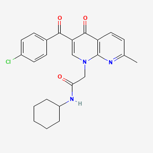 2-(3-(4-chlorobenzoyl)-7-methyl-4-oxo-1,8-naphthyridin-1(4H)-yl)-N-cyclohexylacetamide
