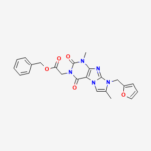 benzyl 2-(8-(furan-2-ylmethyl)-1,7-dimethyl-2,4-dioxo-1H-imidazo[2,1-f]purin-3(2H,4H,8H)-yl)acetate