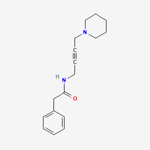 molecular formula C17H22N2O B2581516 2-phenyl-N-(4-(piperidin-1-yl)but-2-yn-1-yl)acetamide CAS No. 1396678-54-8
